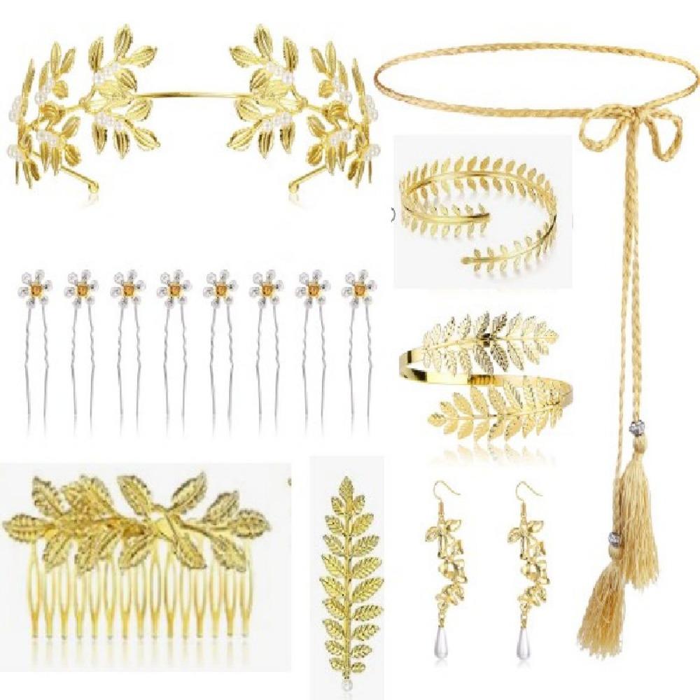 Hair Accessories Fashion Personality Gold Leaf Pearl Headband