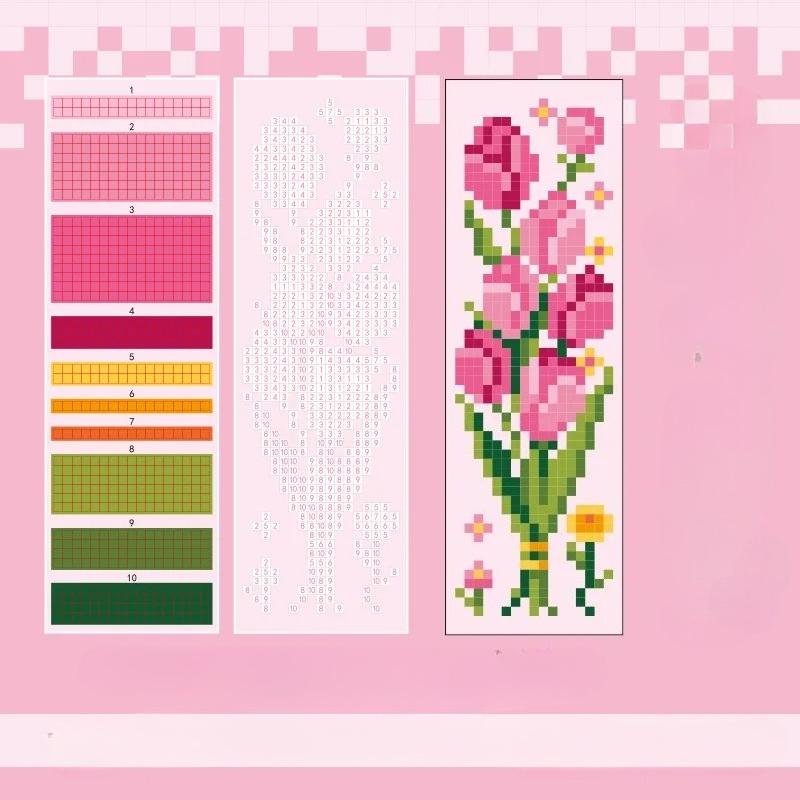 Mosaic Sticker Self-made Bookmarks Jigsaw Color Square Stress-relieving Game Children's Intelligence Enlightenment DIY Stickers