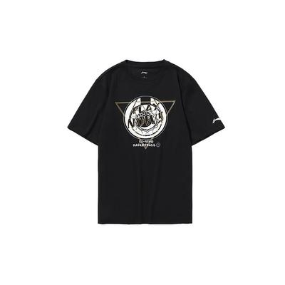 Li Ning City Letter Print Short Sleeve T-Shirt Men Tops Black AHSQ743-2