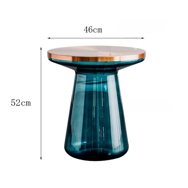Luxury Glass Coffee Tables Living Room Simple Modern Side Table Nordic Bedroom Round Bedside Table Home Decoration Furniture