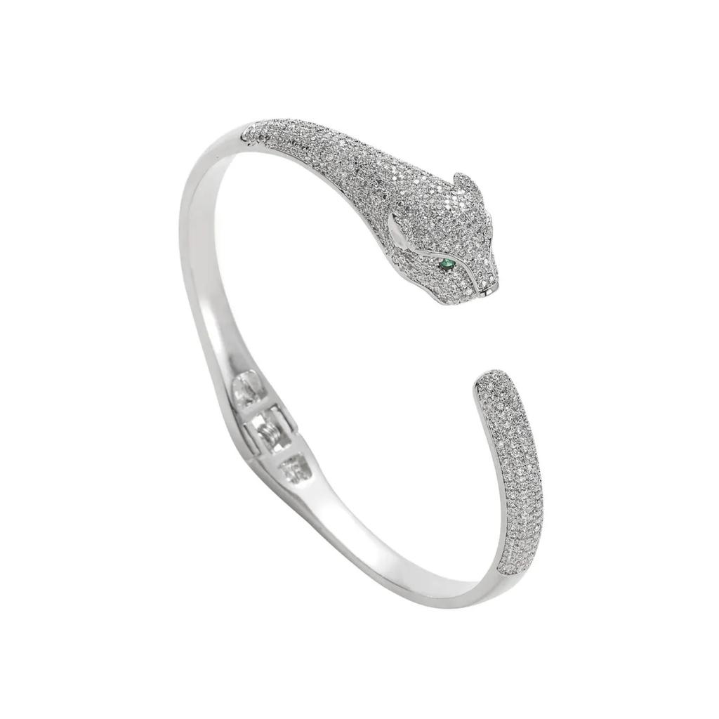 Hip-hop Leopardarmbånd Kobberinnlagt Zirkonarmbånd High-end Trendy Armbånd