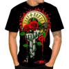 Vintage Guns N Roses 3D Print O-Neck T-shirt Men Casual Short Sleeve Rock Band Oversized Hip-hop Tshirt Unisex Clothing