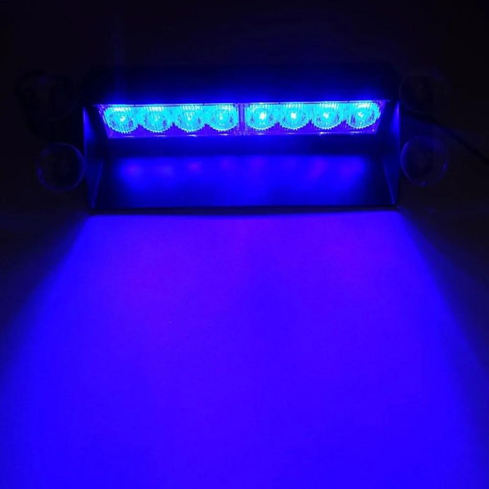 8LED 12V Car LED Strobe Warning Light Truck Emergency Flasher Dash Strobe Light Day Running Flash Led Police Lights Red/Blue