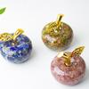 Resin Crystal Fruit Sculpture With Natural Waterstone For Modern Desk Decor Gift