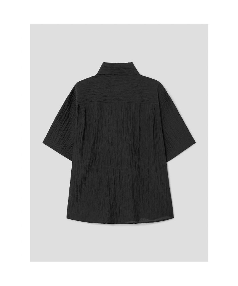 8SECONDS Midi Textured Short Sleeve Shirt Ash