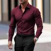 Men Casual White Shirt Brand Fashion Solid Color Long Sleeve Elastic Fabric Male Business Dress Shirt