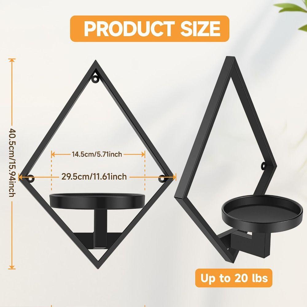 Sturdy Floating Metal Wall Plant Shelves Metal Rust-Resistant Indoor Window Plant Holders Space Savingn Floating Desig