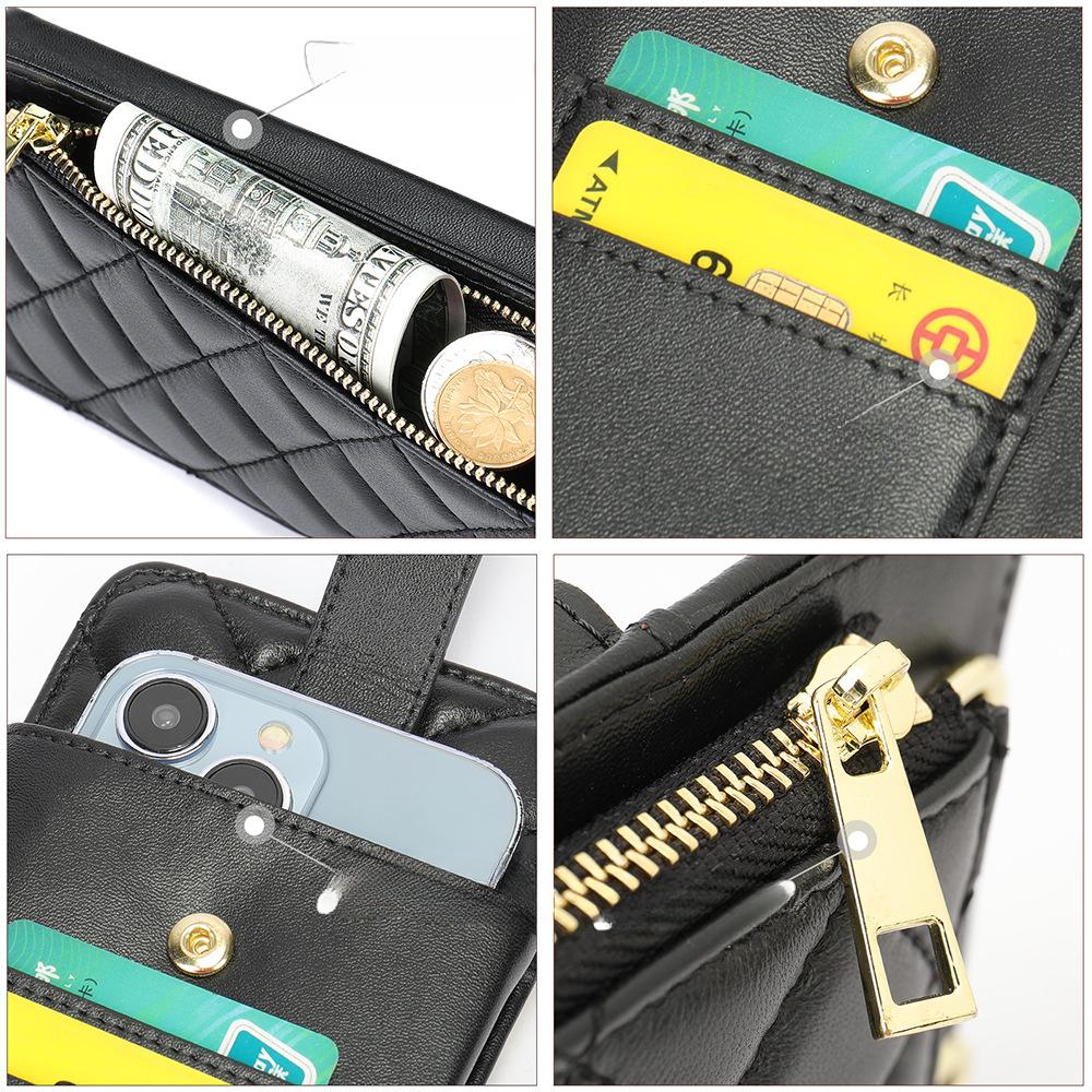 Modische, multifunktionale Umhängetasche, modische Umhängetasche aus Leder mit Schaffell für Damen, Dokument-/Handytasche