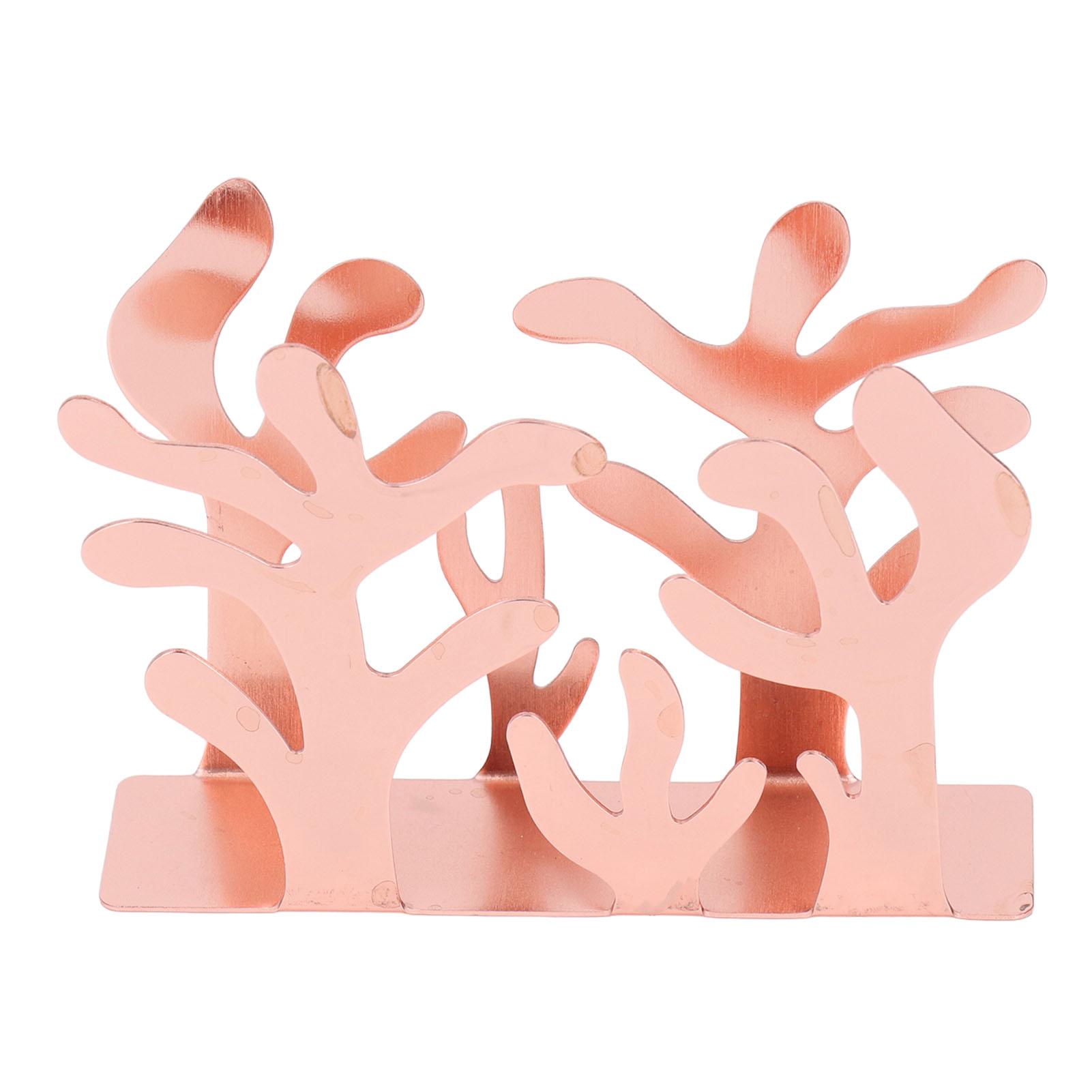 Coral Napkin Holder Vertical Hollow Out Coral Pattern Metal Napkin Holder Multifunction Desktop Napkin Holder for Canteen