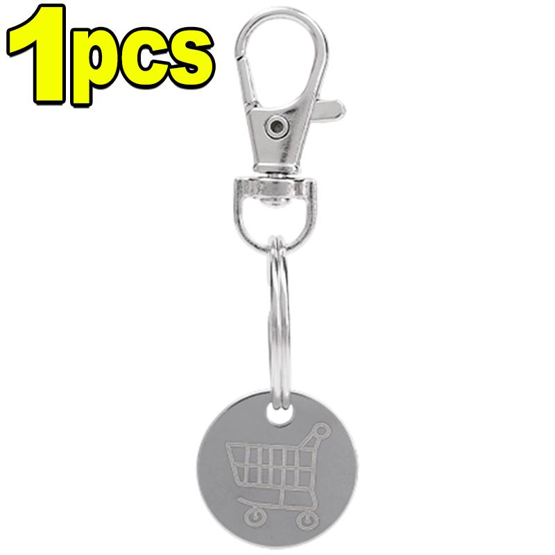 

Shopping Trolley Tokens Key Ring Mini Metal Supermarket Cart Remover Coin Label Keychain For Unisex Grocery Accessories Gifts