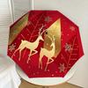 Christmas Deer and Snowflakes Outdoor Rain Umbrella - Automatic Opening/Closing, Portable 3-Fold Design, 8-Bone Iron Frame, Festive Gift for
