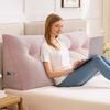 Sengegavl Kilepute Kordfløyel Trekant Sengegavlpute med Sidelomme Ergonomisk Ryggstøtte Daybed-pute for Lesing Sitte Arbeide