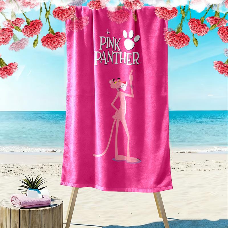 Pink Panther Print Beach Towel, Large Soft Quick Dry Towel for Beach Camping Swimming