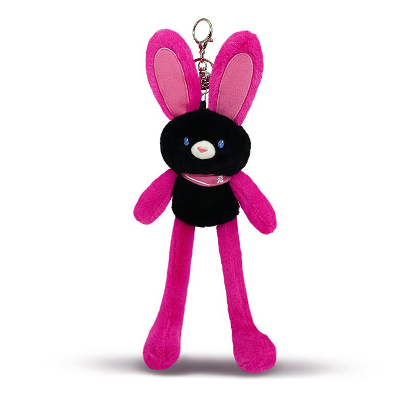 Jinnew Dopamine Plush Rabbit Keyring With Pull Out Design For Backpack Gift