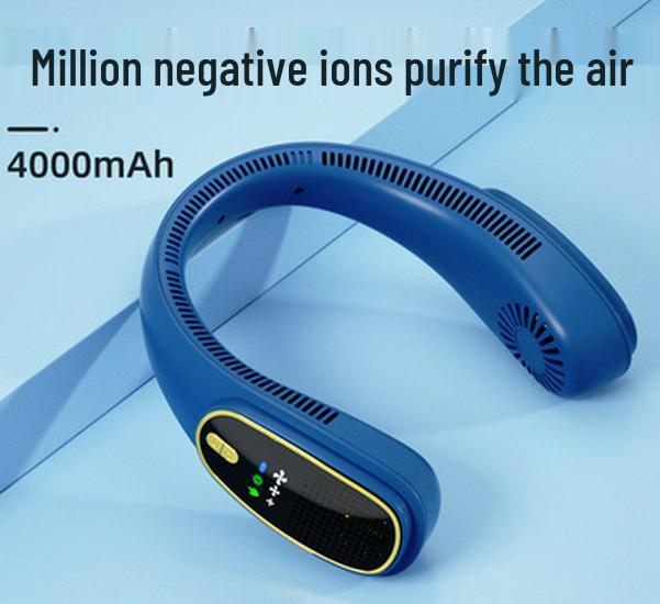 Портативный USB-перезаряжаемый шейный вентилятор: Безлопастной, Бесшумный, Ионизатор, Идеален для спорта 20*20*6 cm