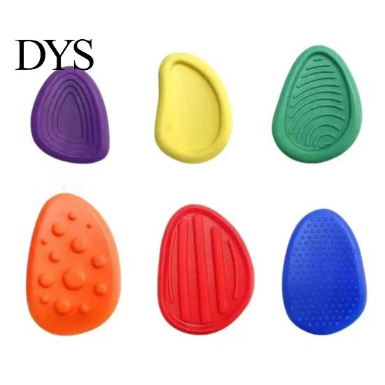 Sensory Stone Kit 6Pcs/Set Kids Silicone Toy Textured Worry Stress Relief Tool Concentration Aid Anxiety Relieving Fidget