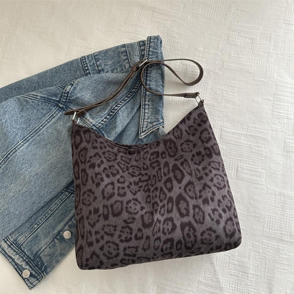 Fashion Large Capacity Leopard Print Tote Bag Popular Trendy Shoulder Bag Temperament Crossbody Bag чёрный