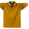 Extra Large Men's Long Sleeve Polo Shirt - Turn-Down Collar, Plus Size, Loose Fit, Business Style