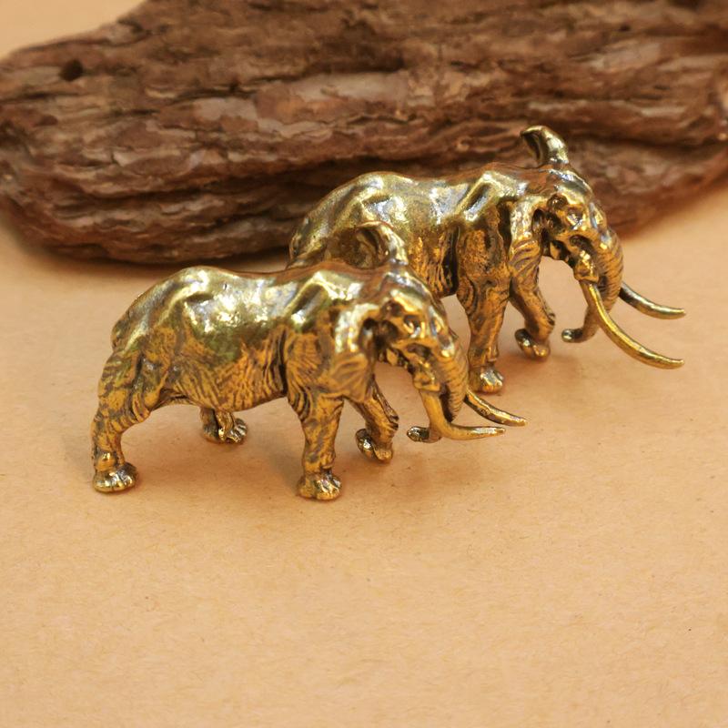 Home Office Desktop Tea Pet Mammoth Figurine Brass Craft Decoration Wholesale