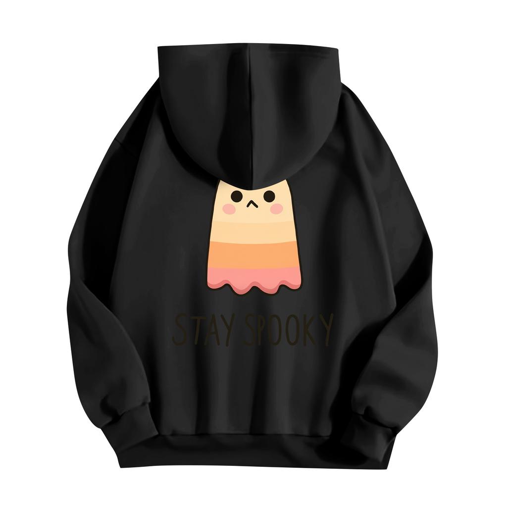 Children's Casual Fashion Halloween Print Long-Sleeved Hooded Sweatshirt