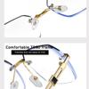 Retro Men Metal Frame Glasses Fashion Rimless Women Eye Protection Anti Blue Light Computer Eyewear