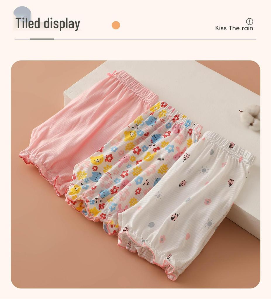 Girls' Cotton Summer Bloomers - Safety Underwear Thin Pants for Babies & Kids