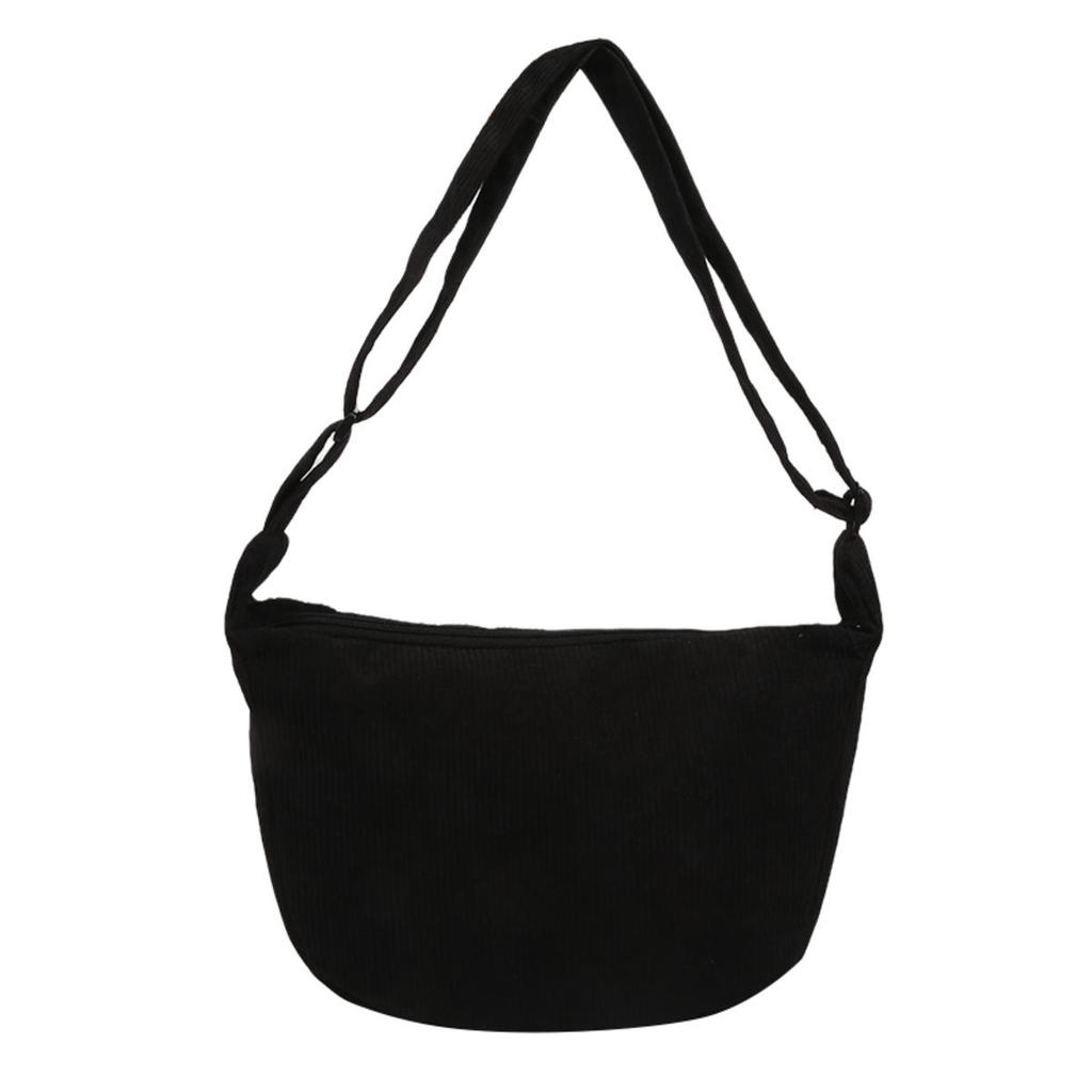 Corduroy Shoulder Bag Minimalist Crossbody Bag Women's Handbags Fashion Fabric Underarm Bags Solid Color Zipper Female Handbag