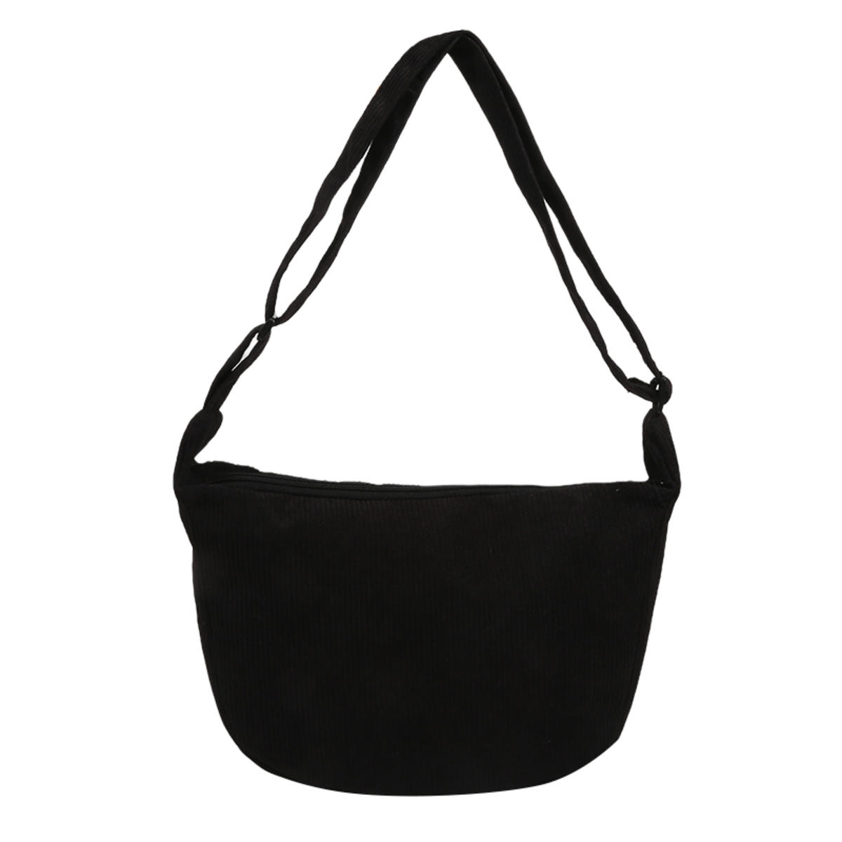 

Вельветовая сумка через плечо Минималистичная сумка кроссбоди Женские сумки Модные тканевые сумки под мышкой Однотонная сумка на молнии Женская сумочка one size чёрный