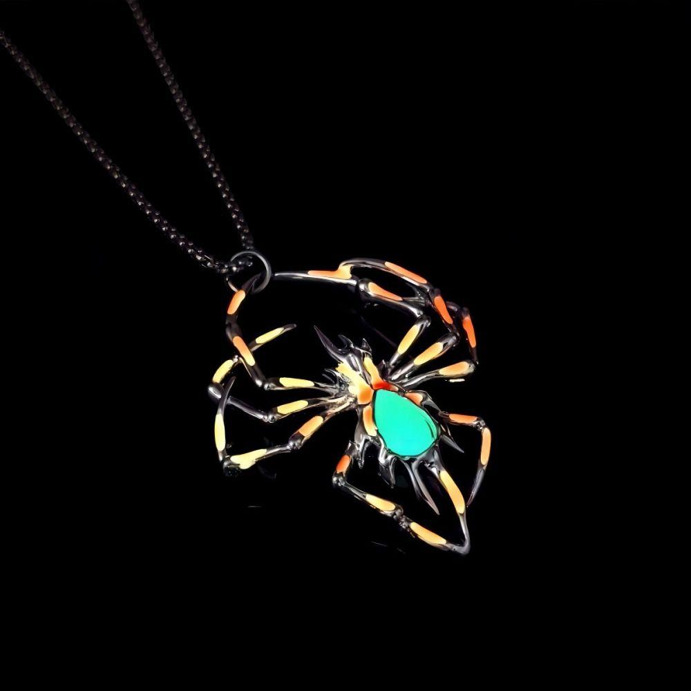 Bat Luminous Pendant Necklace Zinc Zinc Alloy Hip Hop Neck Chains Unique Halloween Necklace  Party