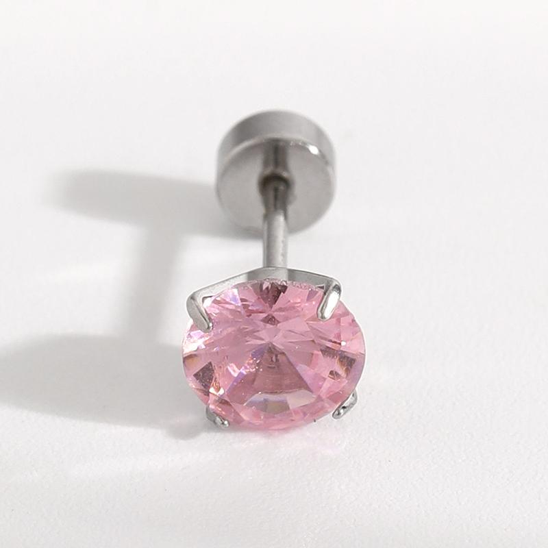 Stainless Steel Crystal Stud Earrings for Women Exquisite Colorful Zircon Ear Studs Minimalist Casual Versatile Jewelry Gift New