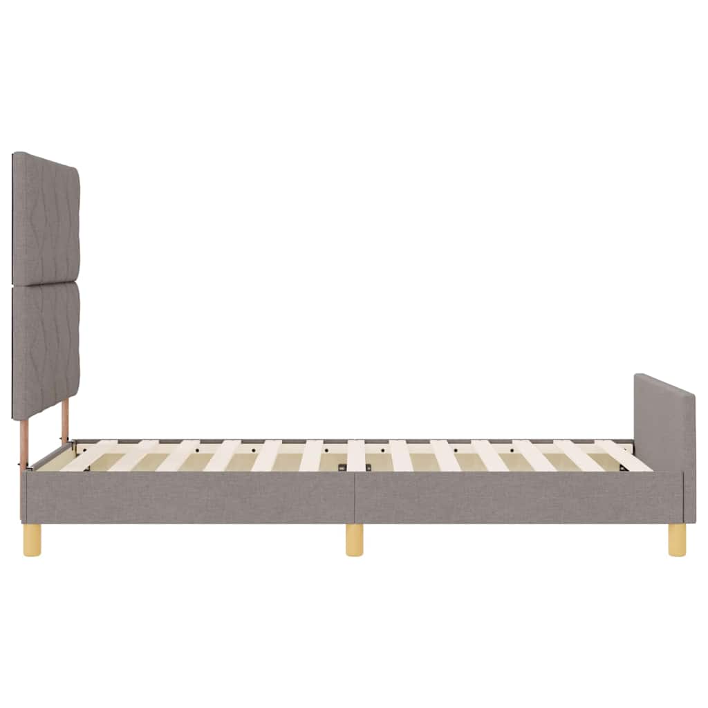 Bed Frame with Headboard Taupe 90 X 190 Cm Fabric