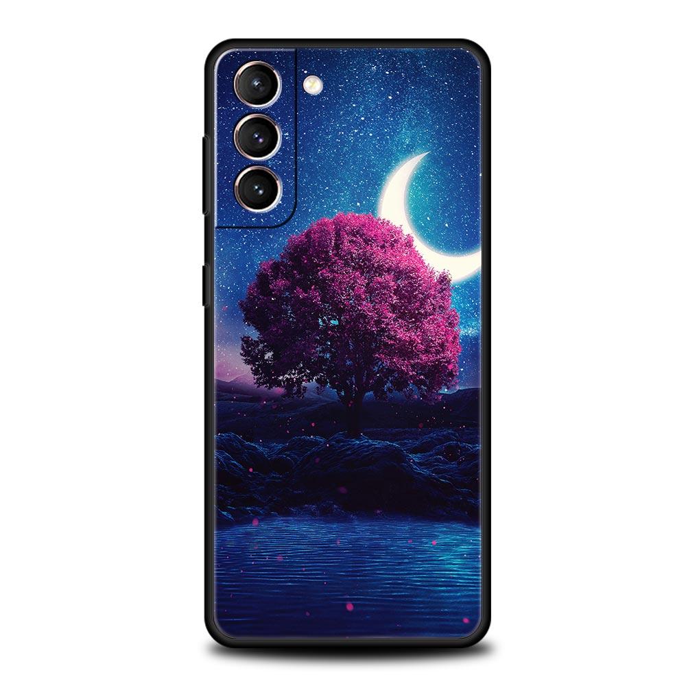 Mond am Ast Handyhülle für Samsung Galaxy S25 S24 S23 S22 S20 Ultra S21 FE 5G S10 Plus S10E Weiche TPU-Hülle