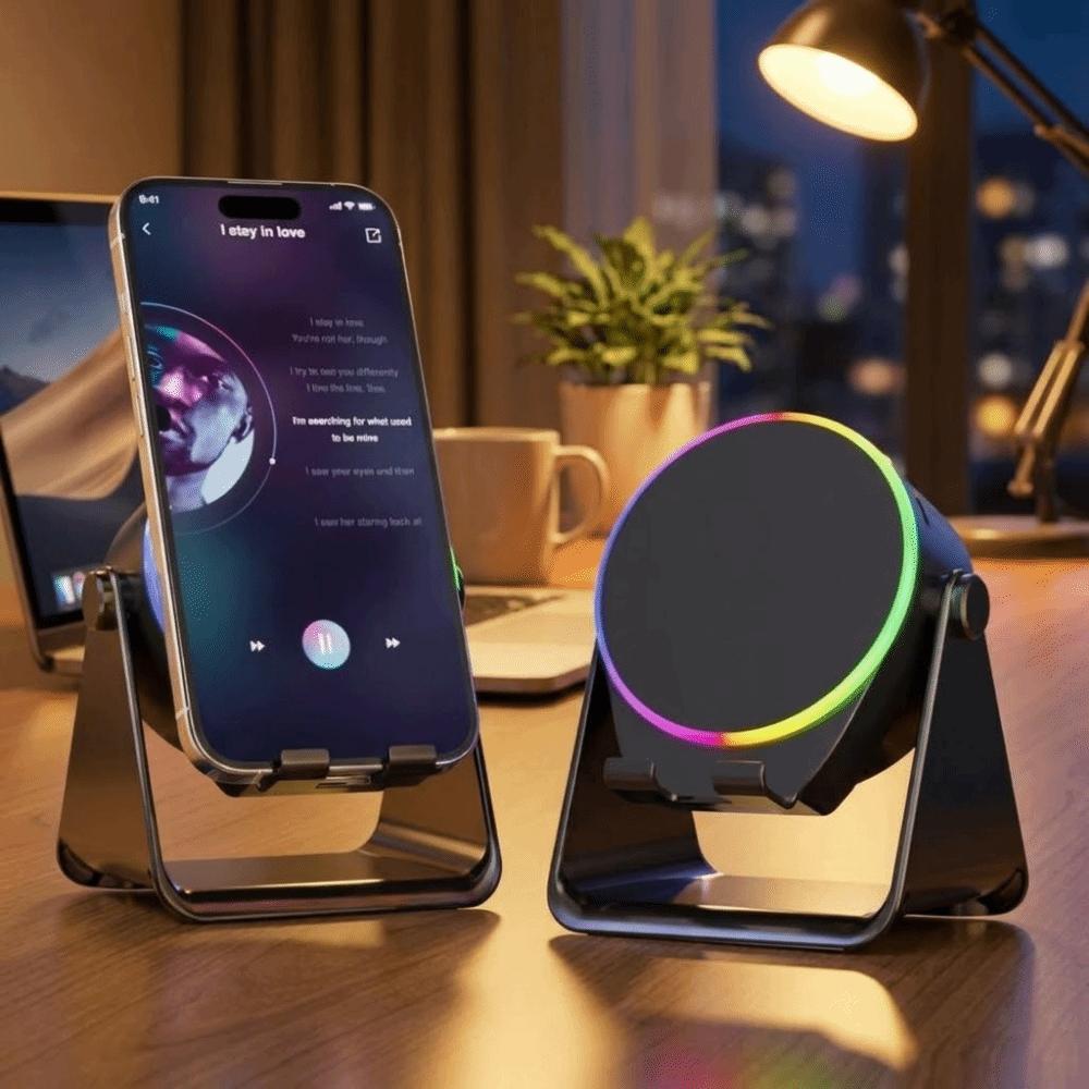 360 Rotation Wireless Induction Audio Magnetic Magnetic Bluetooth Speaker  Tablet Bracket
