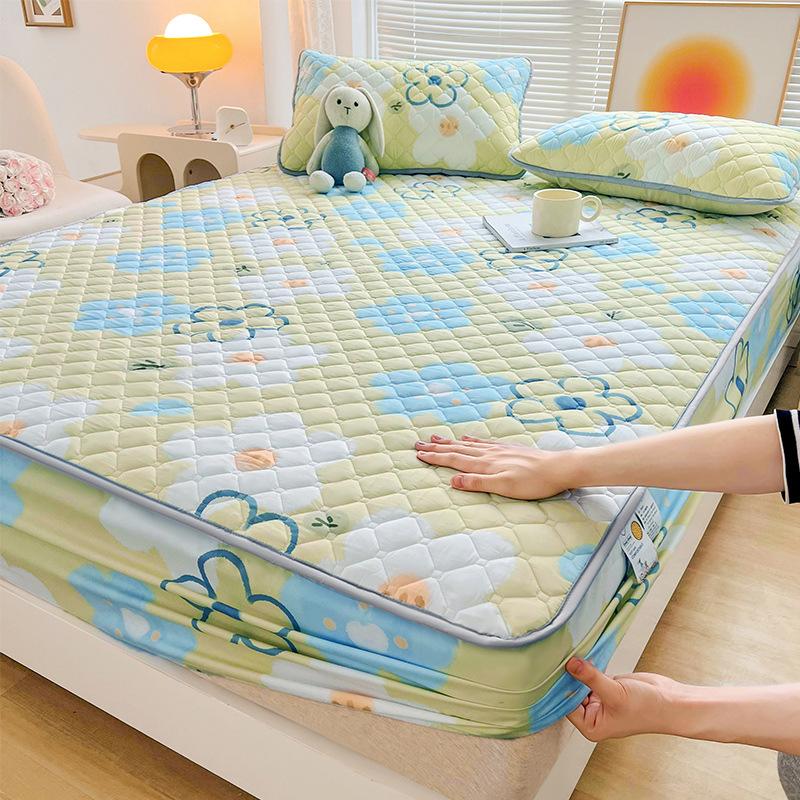 Class A Antibacterial Padded Mattress Three-piece Set, Thickened Washed Cotton Mattress Cover Mattress Plus Cotton Simmons Non-slip Protective Cover