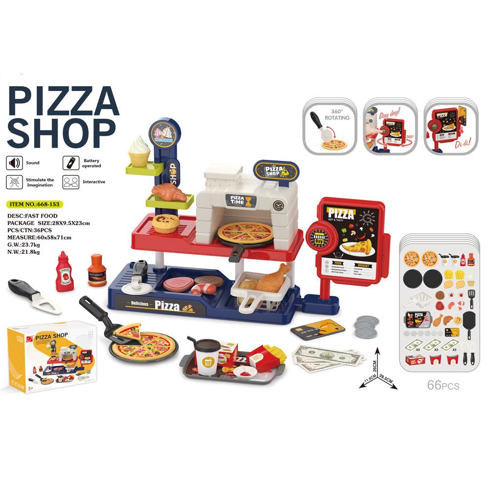 

Дитячий імітований набір їжі Суші Піца Прилавок супермаркету Проведіть карткою Касир Покупки Барбекю Іграшки для дитячого ігрового будиночка
