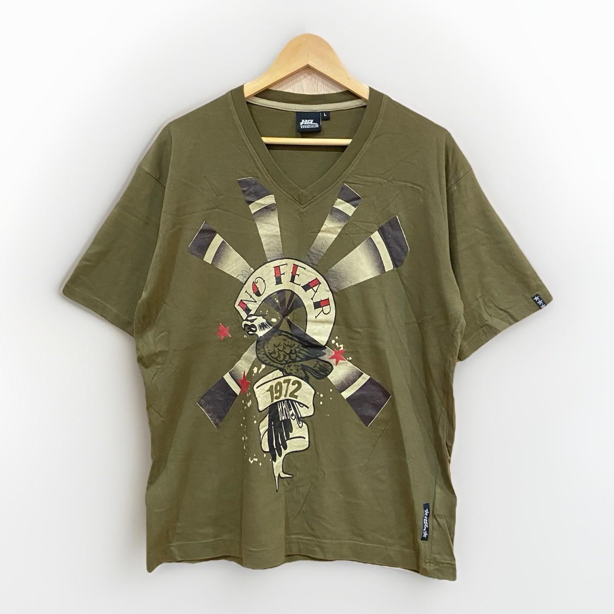 Vintage Y2K No Fear T Shirt Men’s Large Military Eagle Skater Streetwear Rare Unisex T-Shirt XXL
