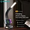 New Eye-Care Reading Desk Lamp with Soft Night Light 15W Wireless Fast Charging 5-colour Temperature Inductive Dimming Desk Lamp