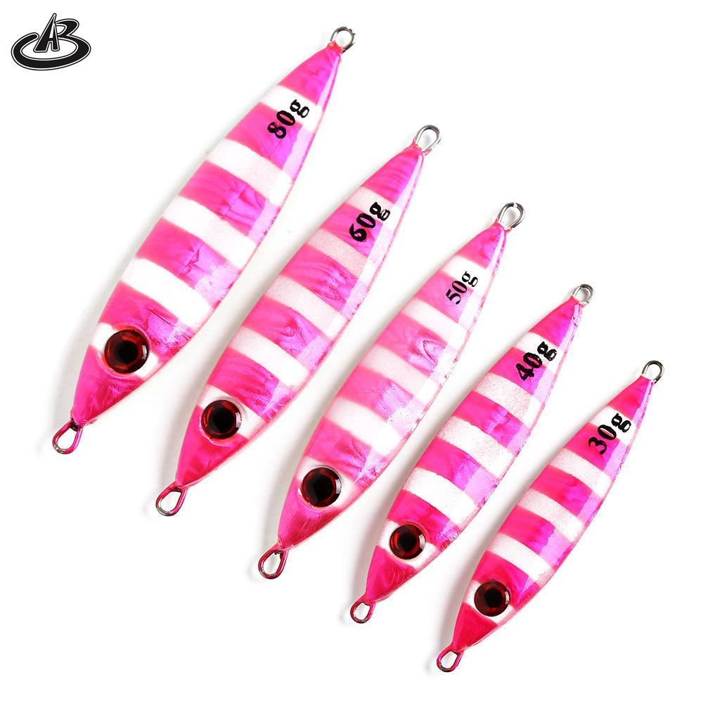Hangxiang 30g 40g 50g 60g 70g 80g Jig Lure 6 Colors 3D Eyes Metal Jig Fishing Lure