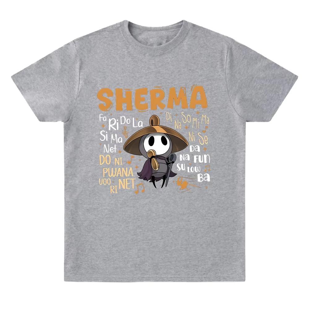 Sherma Song Tshirts Hollow Knight Silk Song Game Quote Tees Harajuku Cartoon Print T Shirts Unisex Soft Cotton Casual Clothes