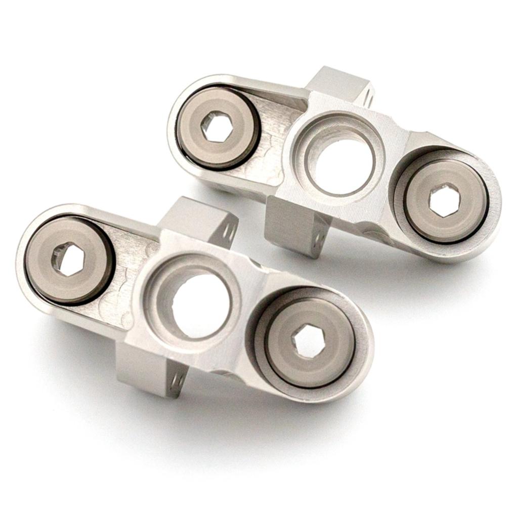 2Pcs Remote Control Steering Cup, Aluminum Alloy Silver Remote Control Front Steering Cup