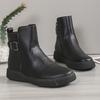 Autumn and Winter New Flat-bottomed Women's Short Boots Thick-soled Martin Boots Large-size Soft-soled Chelsea Boots Single Boots