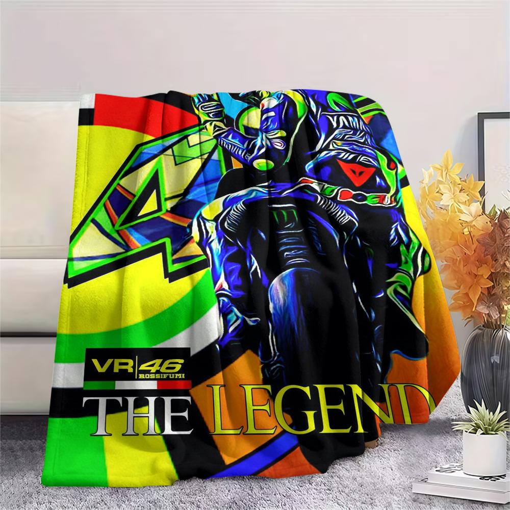 1 Pezzo Coperta in Flanella con Stampa Moto Vr46, Alta qualità Confortevole per Tutte le Stagioni, Arredamento per la Casa, Calore e Comfort, Perfetta per Regali