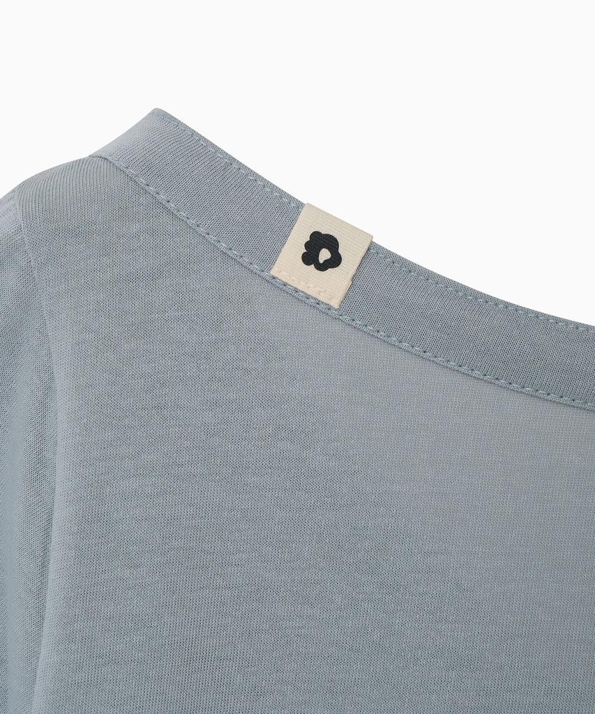 Ohesio One-Shoulder Wrap T-Shirt, Gray