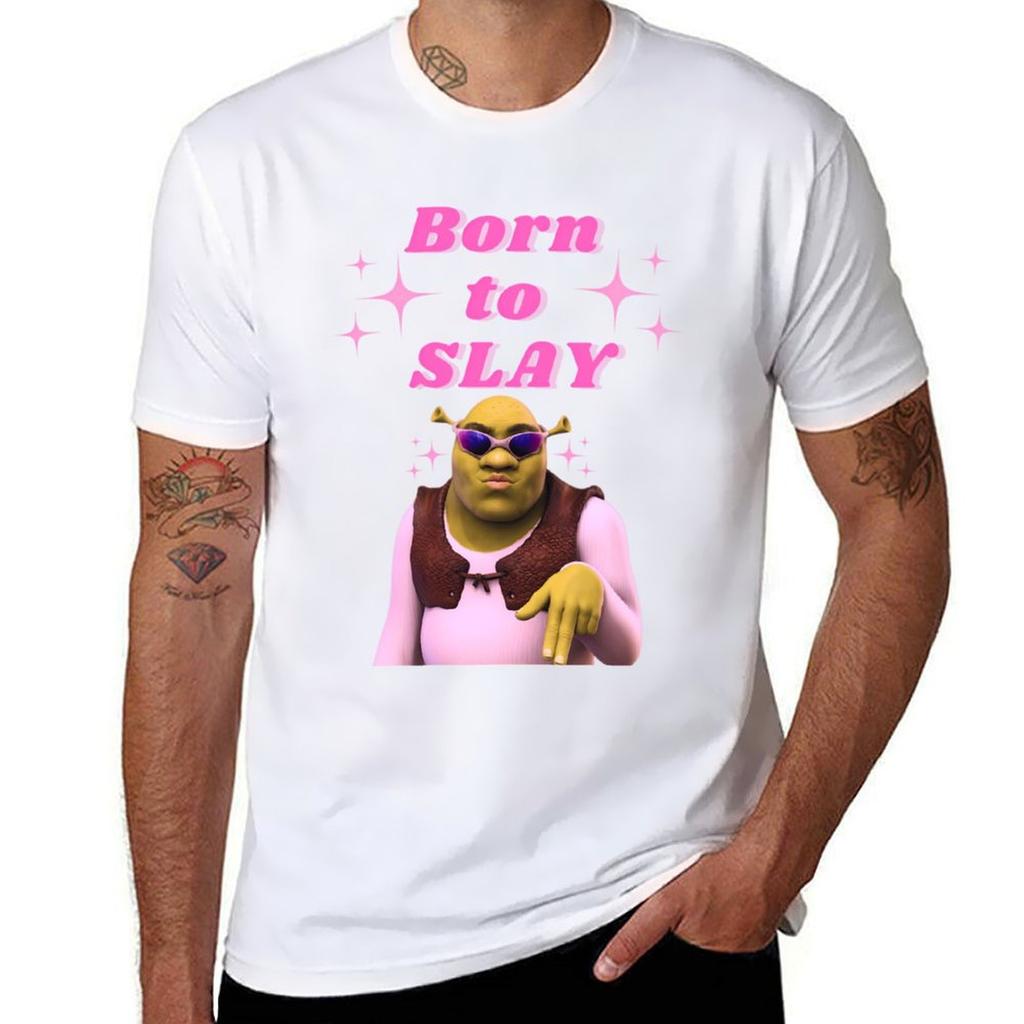 Born To Slay T-Shirt Baumwoll-T-Shirt Einfach Für Mann Paket T-Shirt