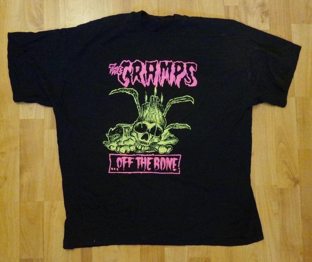 Reprint THE CRAMPS Off The Bone Cotton Black Men All Size T-Shirt BL625 Unisex T-Shirt M