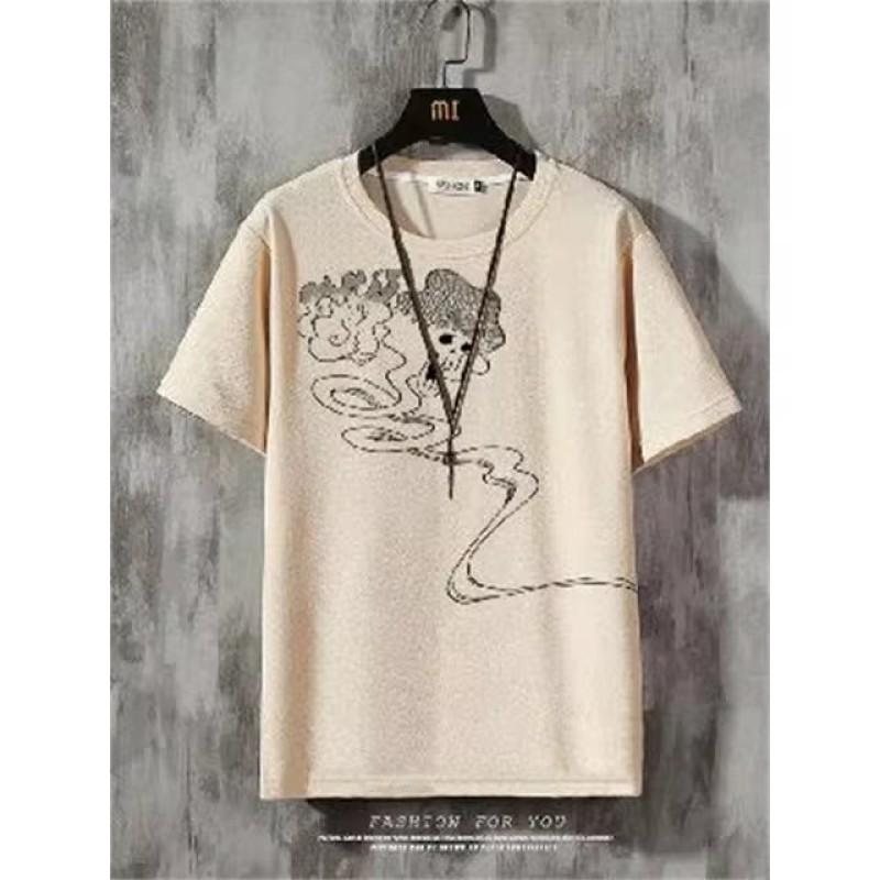 

Мужская футболка уличная летняя повседневная футболка с короткими рукавами и мультяшным принтом забавные животные модная уличная мужская одежда больших размеров 6XL