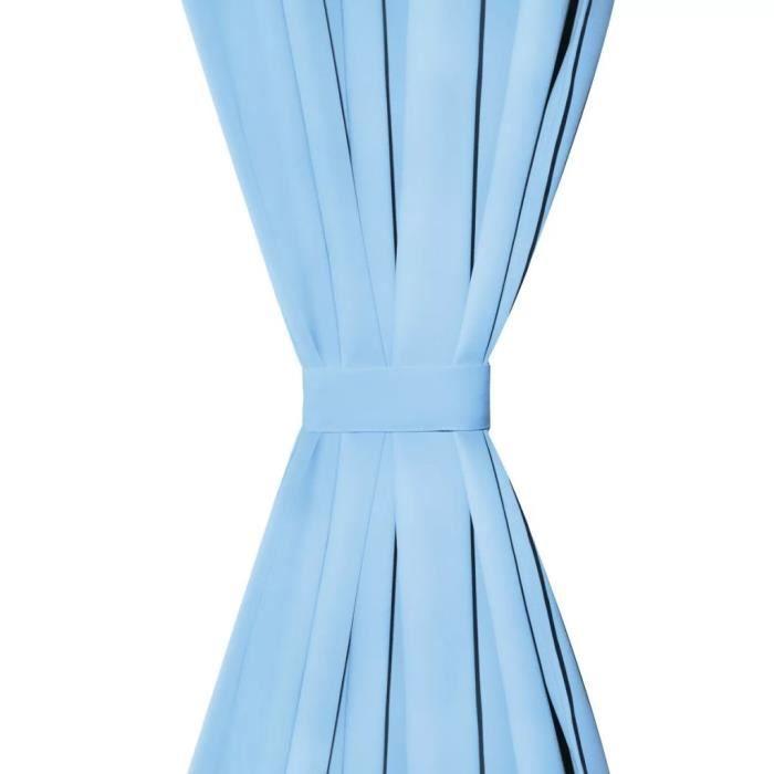 Rideau occultant - vidaXL - Turquoise - 140 x 175 cm - 2 pcs - Micro-satin