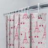 Chic Red Eiffel Tower Chocolates Shower Curtain For Bathroom Decor Pink Hearts Pattern Shower Drapes Set With Hooks Included (Wh
