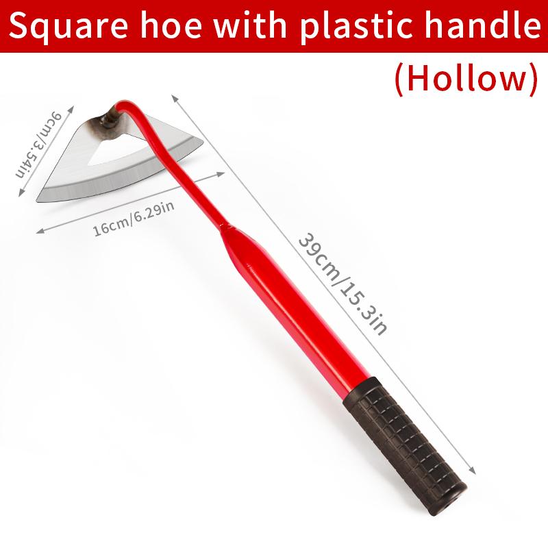 Carbon Steel Garden Hoe, Agricultural Weeding and Soil Loosening Tool, Durable Metal Hoe for Gardening