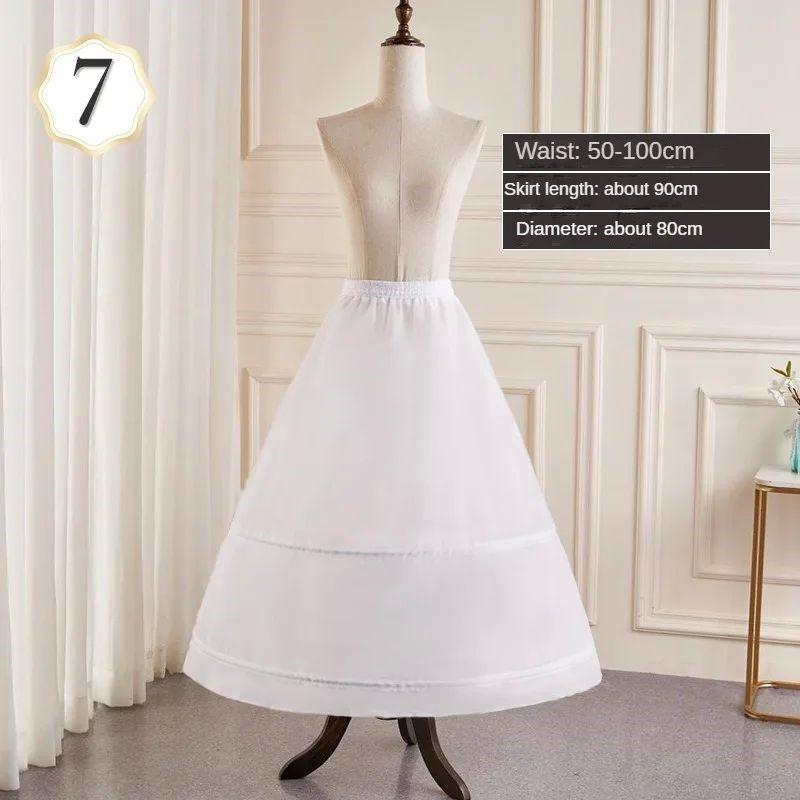 

6-hoops Underskirt Women White a Line Petticoat Wedding Cri 7 One(Size)